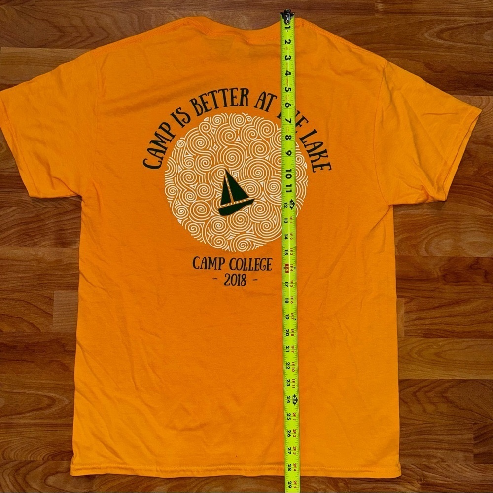 SUNY Oswego T Shirt Camp College “CAMP IS BETTER AT THE LAKE” Yellow Tee Men’s M - Picture 9 of 10